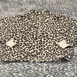 Size s old navy 3/4 zip cheetah print sweatshirt